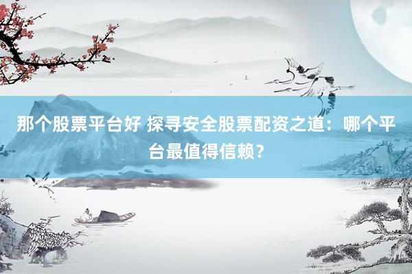 那个股票平台好 探寻安全股票配资之道：哪个平台最值得信赖？