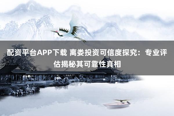 配资平台APP下载 离娄投资可信度探究：专业评估揭秘其可靠性真相