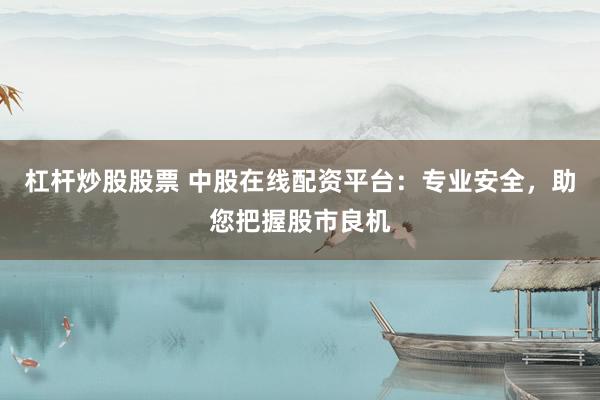 杠杆炒股股票 中股在线配资平台：专业安全，助您把握股市良机
