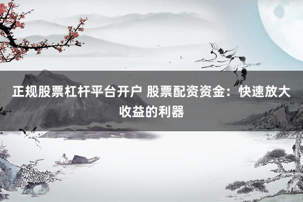 正规股票杠杆平台开户 股票配资资金：快速放大收益的利器