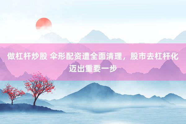 做杠杆炒股 伞形配资遭全面清理，股市去杠杆化迈出重要一步