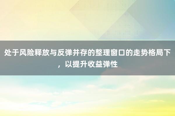处于风险释放与反弹并存的整理窗口的走势格局下，以提升收益弹性