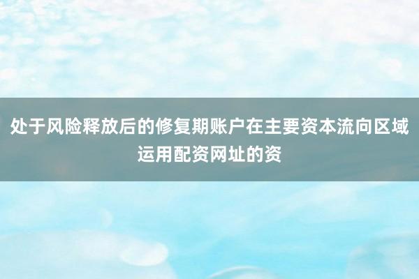 处于风险释放后的修复期账户在主要资本流向区域运用配资网址的资