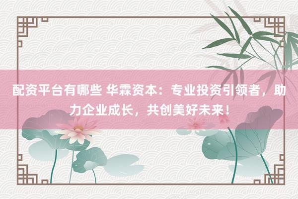 配资平台有哪些 华霖资本：专业投资引领者，助力企业成长，共创美好未来！